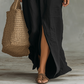 Legeres Maxikleid in lockerer Passform mit Frontschlitz