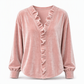 Elegante fluwelen blouse met lange mouwen voor dames