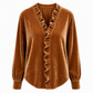 Elegante fluwelen blouse met lange mouwen voor dames