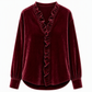 Elegante fluwelen blouse met lange mouwen voor dames