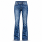 Dames hoge taille retro flare denim jeans