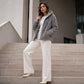 Dames hoodie met rits en zachte pluizige stof
