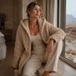 Dames hoodie met rits en zachte pluizige stof