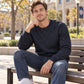 Heren-sweatshirt met ronde hals en fleecevoering 