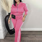 Chic atletische trainingspak - outfit met jack met lange mouwen en broek