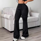 Hoge taille trekkoord cargo flare broek voor dames