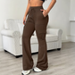 Hoge taille trekkoord cargo flare broek voor dames