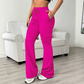 Hoge taille trekkoord cargo flare broek voor dames