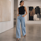👖 Dames Hoge Elastische Wide Leg Jeans – Stretch Jeans met Wijde Pijpen, Comfortabele Pasvorm & Trendy Denim Look ✨