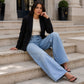 👖 Dames Hoge Elastische Wide Leg Jeans – Stretch Jeans met Wijde Pijpen, Comfortabele Pasvorm & Trendy Denim Look ✨