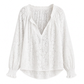 Elegant losvallende kanten blouse met lange mouwen voor dames