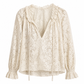 Elegant losvallende kanten blouse met lange mouwen voor dames