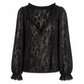 Elegant losvallende kanten blouse met lange mouwen voor dames