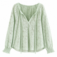 Elegant losvallende kanten blouse met lange mouwen voor dames