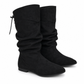Lace-up slouchy-laarzen voor dames, kuitlengte