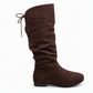 Lace-up slouchy-laarzen voor dames, kuitlengte