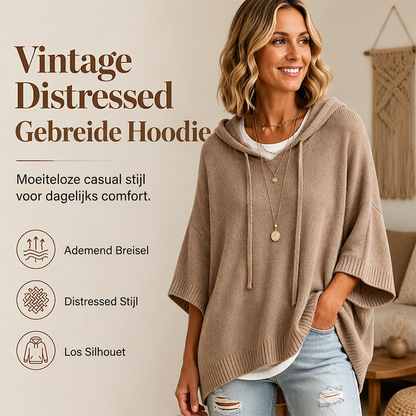 🧶 Dames Gebreide Pullover met Capuchon en Trekkoord – Casual Hoodie Trui met Zachte Pasvorm & Warme Comfortstijl ✨