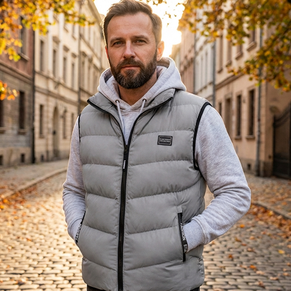 Heren bodywarmer met opstaande kraag en vulling