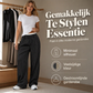 Dames hoge taille rechte broek