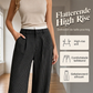 Dames hoge taille rechte broek