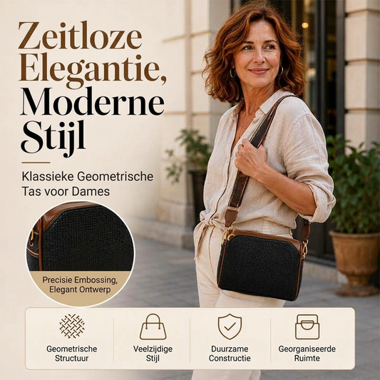 Stijlvolle crossbodytas met 3 lagen en diamantpatroon
