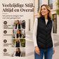 Dames gewatteerde bodywarmer met opstaande kraag