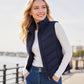 Dames gewatteerde bodywarmer met opstaande kraag