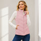 Dames gewatteerde bodywarmer met opstaande kraag