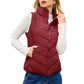 Dames gewatteerde bodywarmer met opstaande kraag