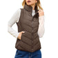 Dames gewatteerde bodywarmer met opstaande kraag