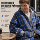 Unisex omkeerbare geruite hoodie met rits