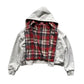 Unisex omkeerbare geruite hoodie met rits