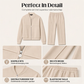 Dames set van jack met rits en broek met rechte pijpen