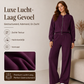 Dames set van jack met rits en broek met rechte pijpen
