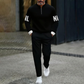 Heren casual set van pullover met halve rits en broek