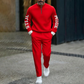 Heren casual set van pullover met halve rits en broek