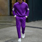 Heren casual set van pullover met halve rits en broek