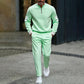 Heren casual set van pullover met halve rits en broek