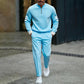 Heren casual set van pullover met halve rits en broek