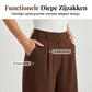 Hoge taille geplooide wijde pijpen broek voor dames
