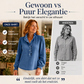 Dames spijkerblouse met ruches kraag en pofmouwen