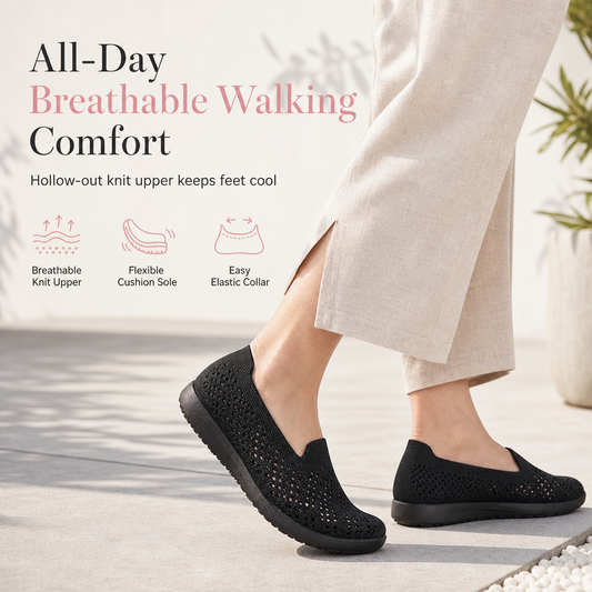 Ademende slip-ons voor dames met uitsparingen
