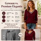 Elegant gebreid dames shirt met V-hals en contrastdetail