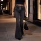 Dames high-waist stretch flare jeans