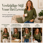 Elegant gebreid dames shirt met V-hals en contrastdetail