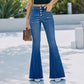 Dames high-waist stretch flare jeans