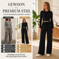 Geribbelde croptop en wijde broek set voor dames