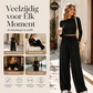 Geribbelde croptop en wijde broek set voor dames