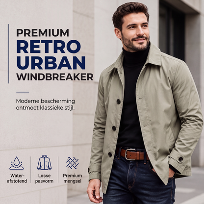 Waterdichte trenchcoat van halve lengte voor heren