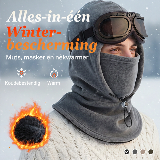 Thermische bivakmuts met gezichtsmasker en trekkoord